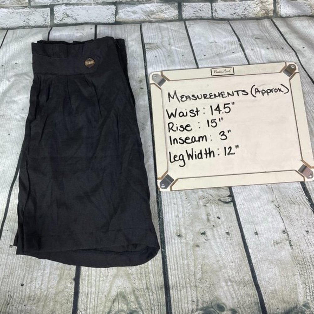 VRKUFIE Black Button High-Waist Paper Bag Short XL - Picture 11 of 11